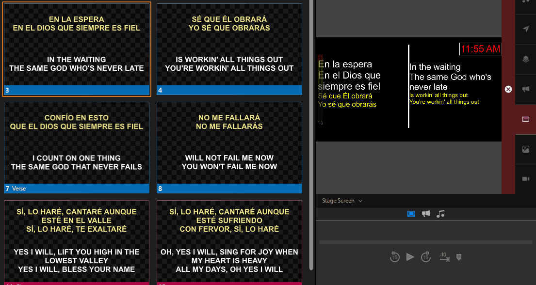 VerseBridge dynamic language switching look in ProPresenter