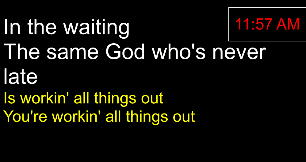 English stage layout for confidence monitor