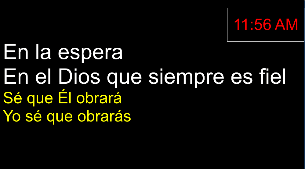 Spanish stage layout for confidence monitor